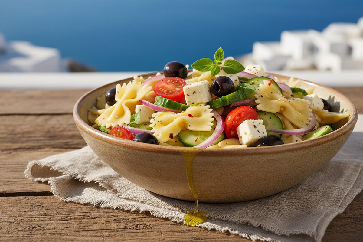 🥗 Ensalada griega con pasta — El plato estrella del verano