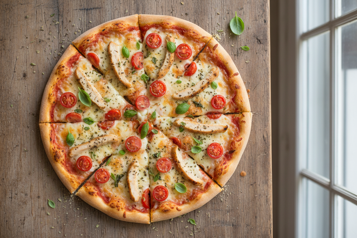 Pizza de coliflor baja en calorías